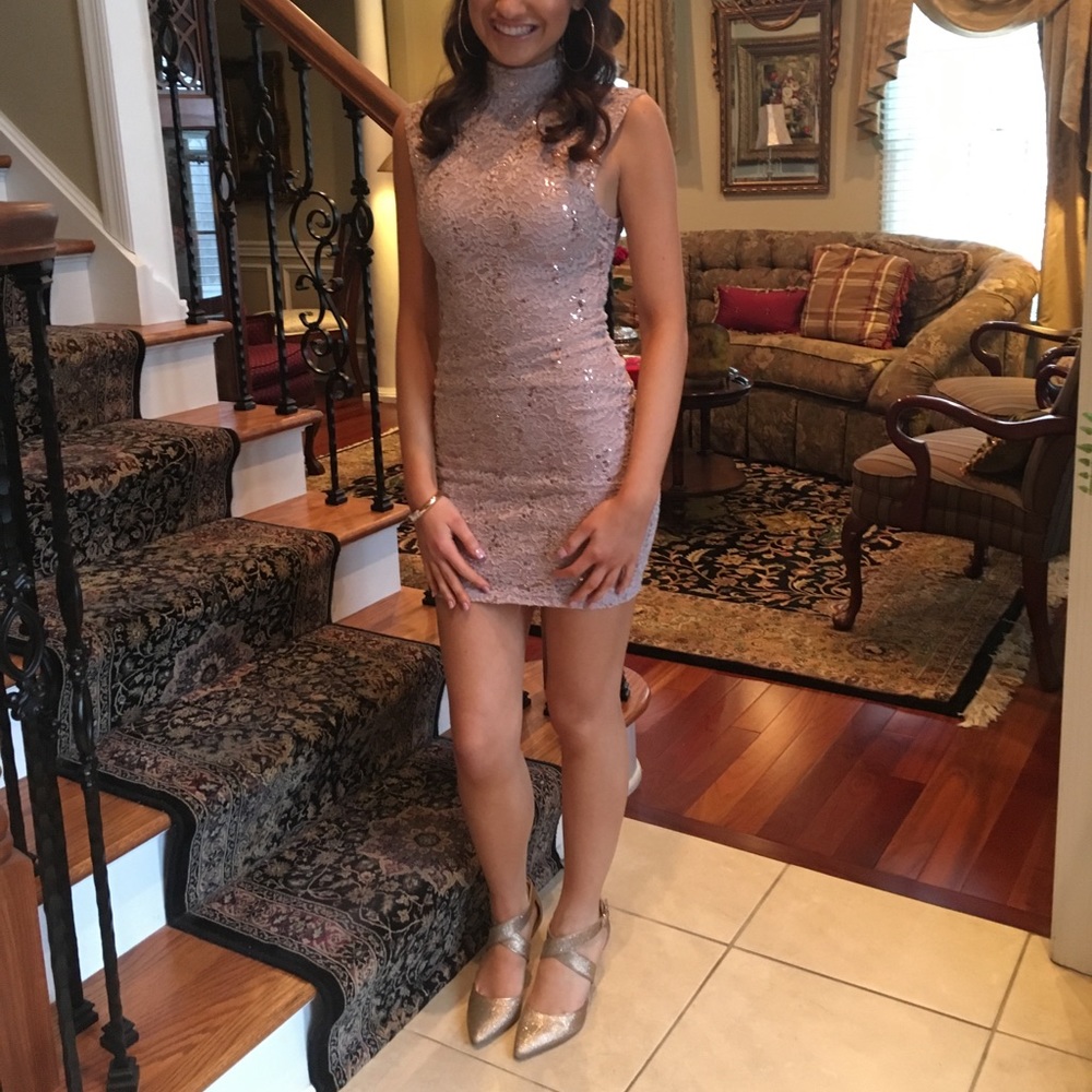 Rose Gold Mini Dress.